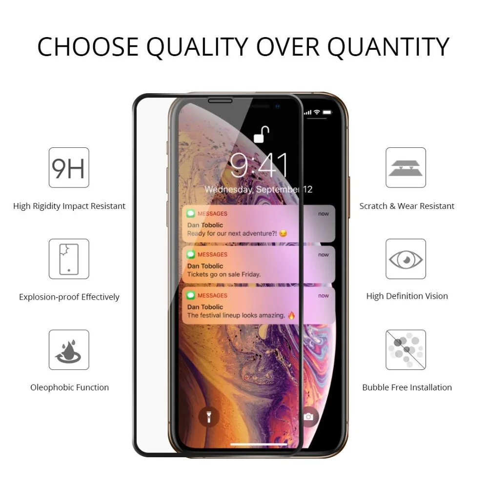 10 шт 5D защитная пленка из закаленного стекла для Iphone 11 Pro Max XS MAX XR 7 8 6 6S Plus X защитная пленка для экрана