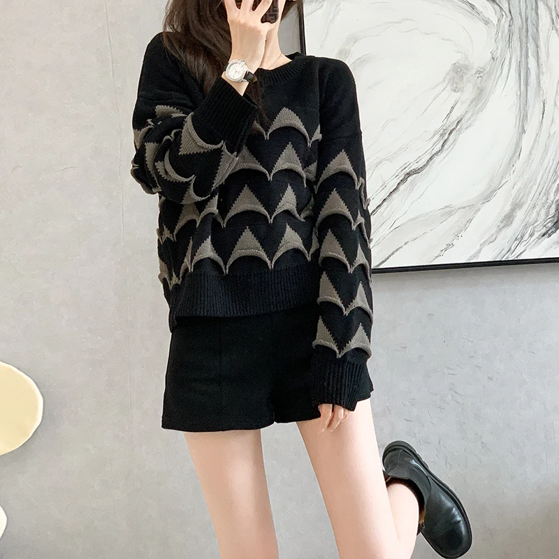 yellow sweater Fashion autumn and winter new lazy style loose knit sweater women one vintage sweaters