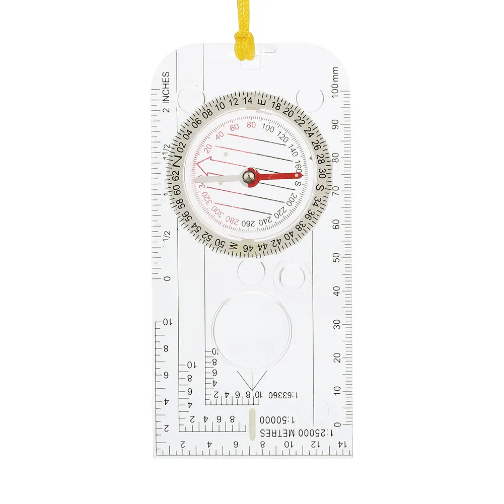 Map Ruler ABS Military Dial DC40 Scale Compass Transparent Waterproof Outdoor Camping Direction Hunting Navigation