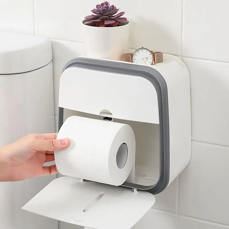 

Toilet tissue box toilet toilet paper rack wall-mounted drawer-free creative waterproof tissue holder bathroom accessories