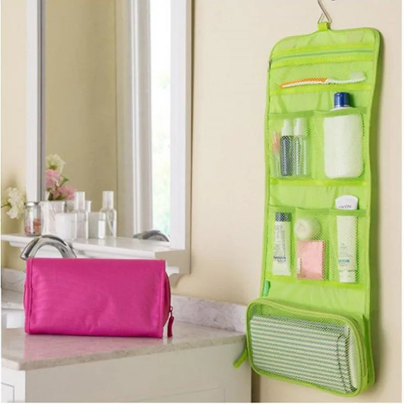 Портативная подвесная сумка-Органайзер, складной косметический чехол для макияжа, для хранения, для путешествий, сумки для туалетных принадлежностей, аксессуары для ванной комнаты