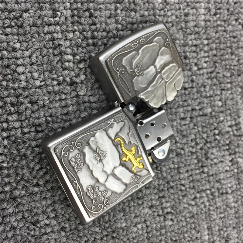gecko1 1 шт. Зажигалка Клей Склеивание металлические украшения для керосинового масла зажигалка и газовая зажигалка для Зорро(не включая зажигалки - Цвет: gecko1