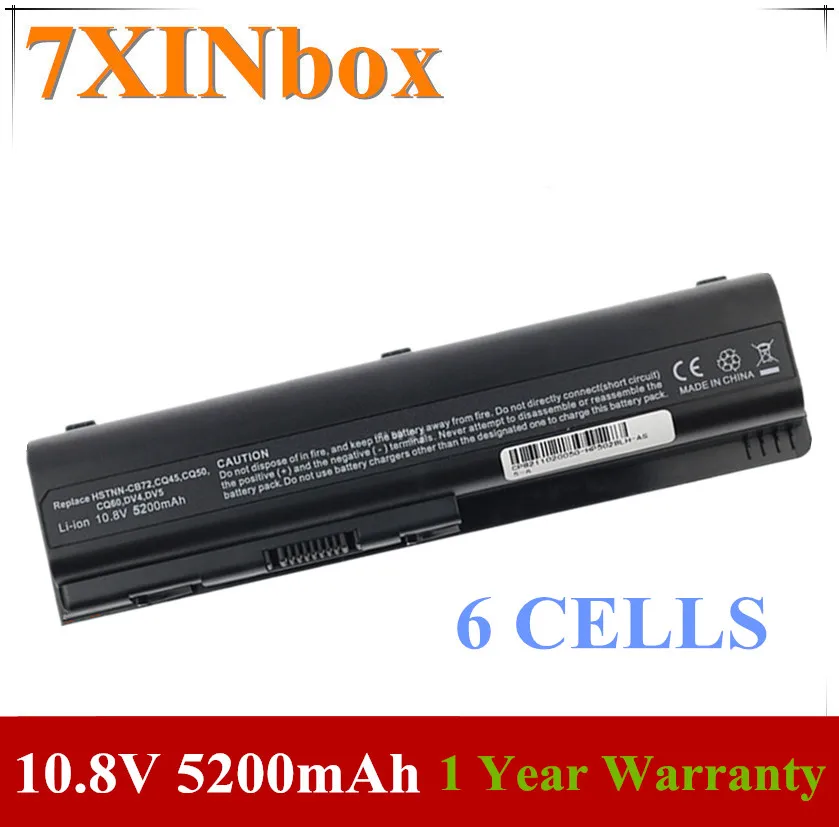7XINbox 10,8 V 5200 мА/ч, EV06055 HSTNN-CB72 HSTNN-IB72 ноутбук Батарея для hp Presario CQ40 CQ50 CQ60 CQ70 DV4 DV5 G50 G60 G70
