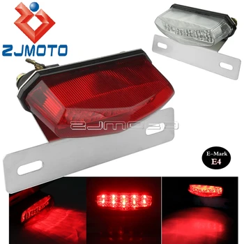 

Motorcycle Red Brake Tail Lights LED Stop Running Light Lucas Taillamp w/ License Plate Bracket for Aprilia KAWASAKI DUCATI KTM