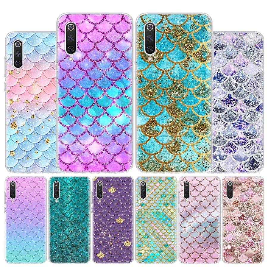 Mermaid Fish Scale Pattern Phone Case For Xiaomi Poco X3 Pro Nfc F3 M3 F1 Mi Note 10 11 Lite CC9 9 8 9T 10T A3 A2 A1 Soft Cover