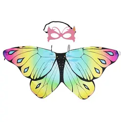 Costume pour filles, ailes de papillon, châle scintillant, accessoire de dessin animé monarque, arc en ciel, ange féerique 