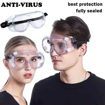 

Transparent Safety Goggles Anti Fog Dust Splash-proof Glasses Work Eye Protection