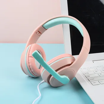 

New product A1001 head-mounted multifunctional voice learning wired headset with mic music game cartoon headset for gift