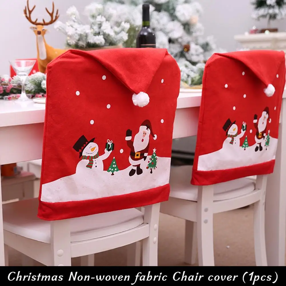 New Christmas Decoration Chair Covers Dining Seat Santa Claus Home Decor Christmas Chairs Cover Table Cap Party Decoration