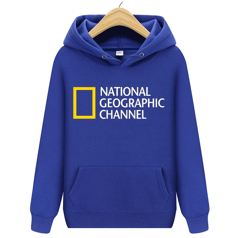 Blue National Geographic Channel Толстовка форменная Женская осенне-зимняя флисовая толстовка с длинными рукавами пуловер спортивный джемпер - Цвет: Blue