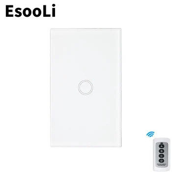 

EsooLi Remote Touch Switch US/AU Standard Smart Home for LED Bulb Wall Touch Switch 1/2/3 Gang 1 Way Crystal Glass