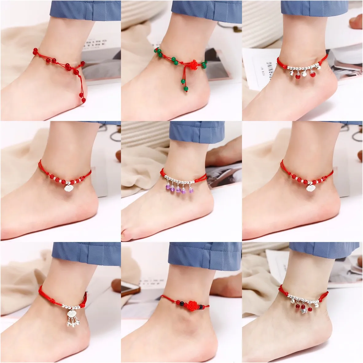 Hot selling hot style bell red string anklet handmade ethnic wind anklet mother gift gifts for women Hot selling hot style bell red string anklet handmade ethnic wind anklet mother gift gifts for women