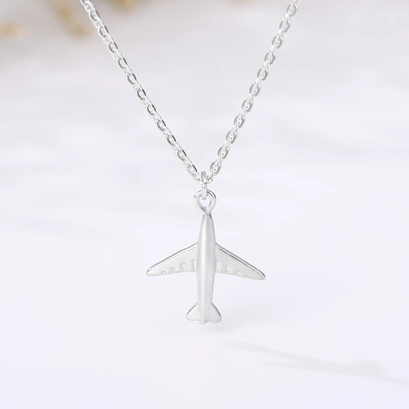 Tiny Airplane Necklace Plane Necklace Travel Necklace 