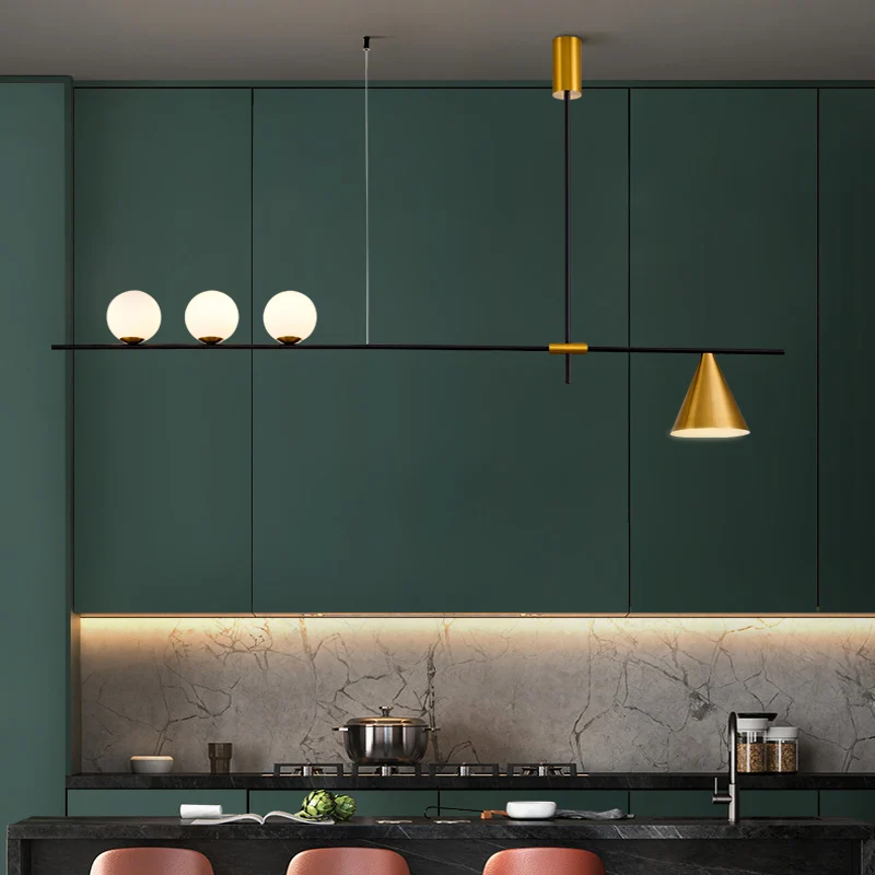 Стеклянный подвесной светильник креативный простой для бара гостиной столовой