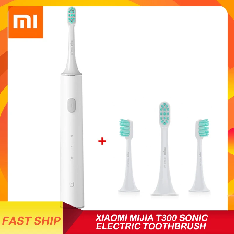 Xiaomi Mijia T300 Sonic Electric Toothbrush USB Rechargeable Adult Ultrasonic Tooth Brush Deep Clean Waterproof with 4pc heads Xiaomi Mijia T300 Sonic Electric Toothbrush USB Rechargeable Adult Ultrasonic Tooth Brush Deep Clean Waterproof with 4pc heads