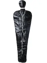  camaTech Leather Full Body Wrap Bondage BDSM Binder Straitjacket With Head Hood Fetish Restraints Slave Sleeping Bag Adult Games 