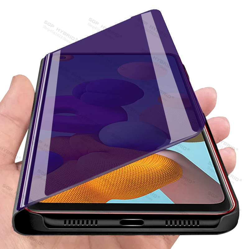 Full Cover Case For Samsung Galaxy A21S A21 S Smart Mirror Flip Shell SM-A217F/DSN SM-A217F/DS A 21S Phone Stand Shield Cases | Мобильные