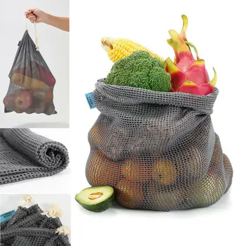 

2020 New Reusable Mesh Net Turtle Drawstring Shopping Bag Durable String Fruit Storage Bag Convenient Bag Size S M L