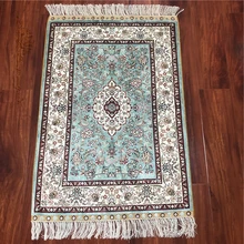 2x3feet Persain дизайн ручного переплетения Шелковый коврик на пол традиционный ручной работы области ковер