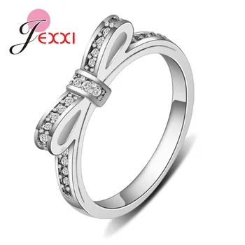 

Newest Fashion Trendy Bow Knot Korean Rings High Quality Original 925 Sterling Silver Rings Women Fashion Jewelry Top Sale