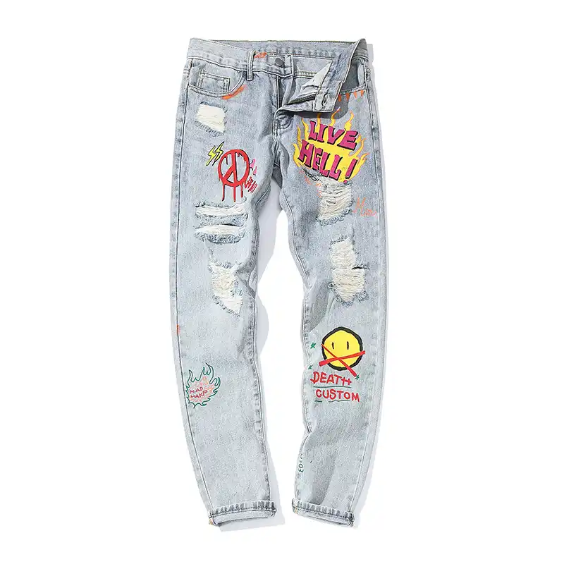 custom painted jeans mens