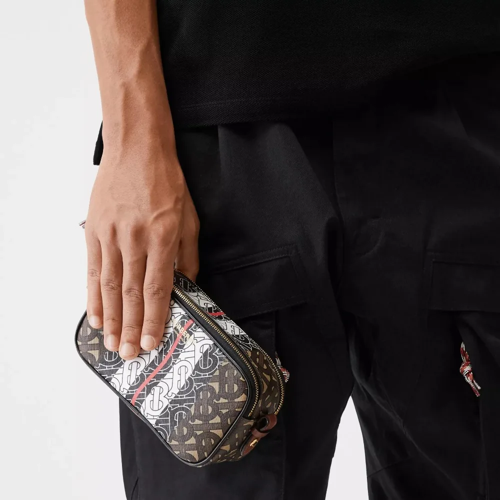 Burberry мини монограмма полоса e-холщовая сумка для камеры мессенджер для мужчин мужские сумки 80251701