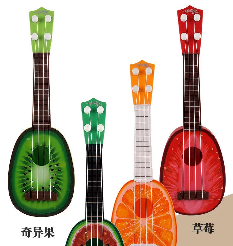 Эмуляционные фруктовые мини-гитары, четыре Струнные инструменты для укулеле, Обучающие Детские игры