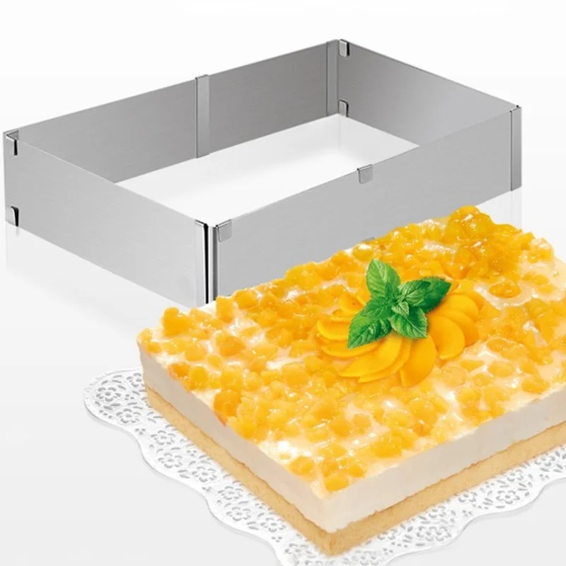 Регулируемая кольцевая форма для торта квадратные прямоугольные кольца выпечки