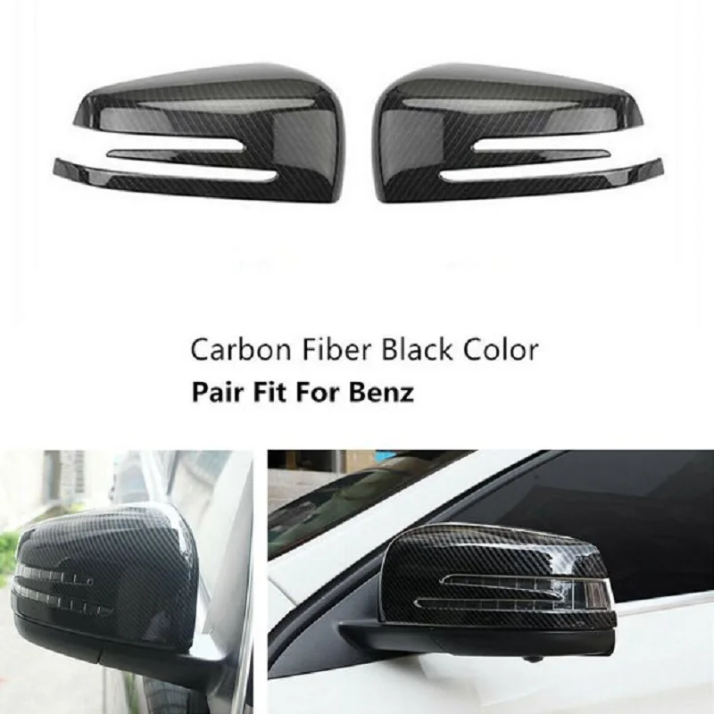 Carbon Fiber Side Rear View Mirror Cover Trim 2Psc for Mercedes Benz a CLA GLA GLK Class W176 W117 X156 X204