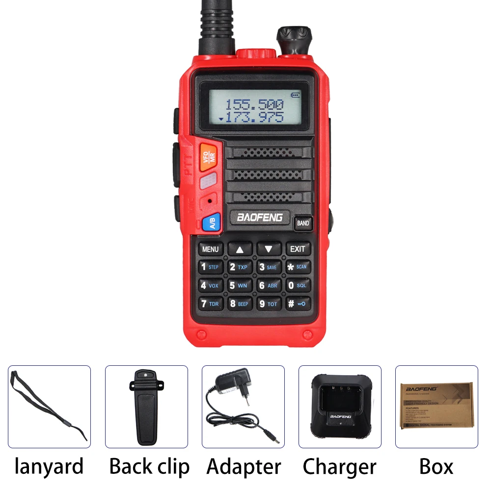 Red Box BaoFeng UV-5R Pro мощная рация CB радио трансивер 8 Вт 10 км Диапазон портативная радио для охоты лес город обновление 5R - Цвет: Red Box