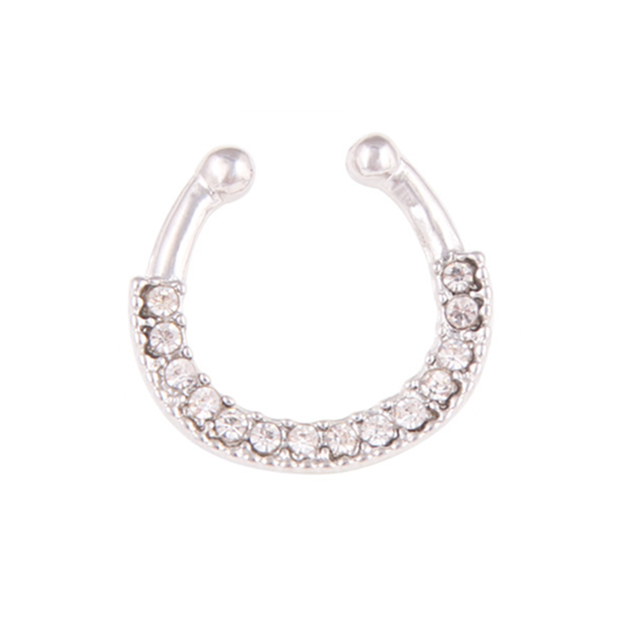 Stainless Steel Fake Nose Ring Septum Piercing Cheater Clip On Non Piercing Nose Ring Fake Septum Jewelry Faux Percing Nez