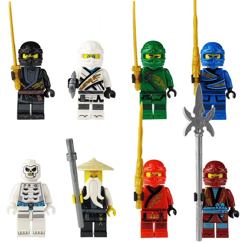 

8pcs Ninja Kai Cole Jay Zane Lloyd Nya Mini Action Figures Building Blocks Kids Toy Gift Compatible Legoingly Ninjagoed For Kids