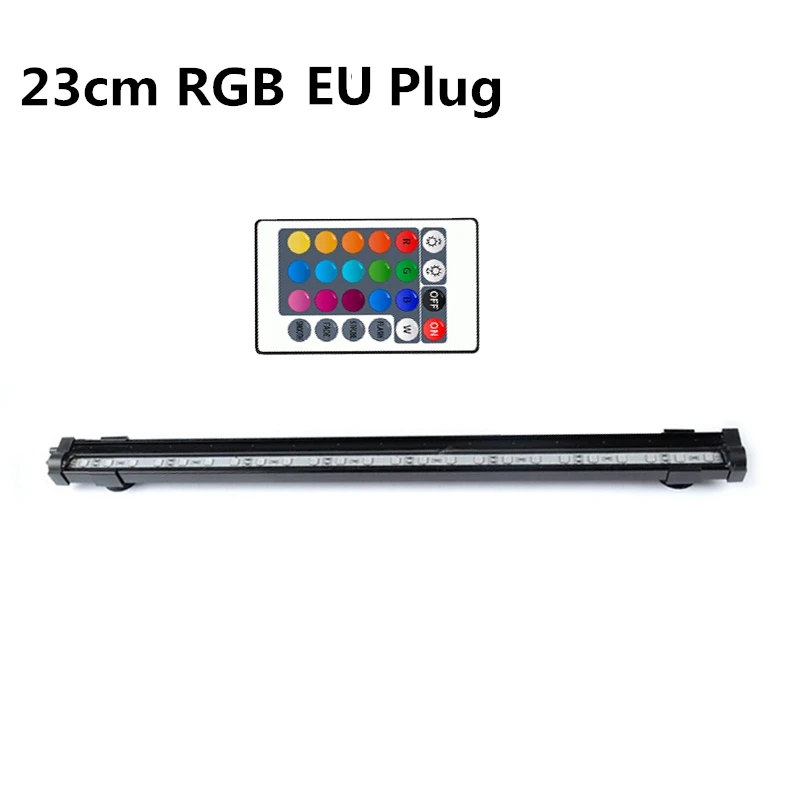 23cm RGB EU Plug Аквариум для рыбок светильник Водонепроницаемый светодиодный пузырьной бар светильник 23/30/45/52 см Декор Светильник ing подводный светильник пульт ДУ с 24 кнопками Управление - Цвет: 23cm RGB EU Plug