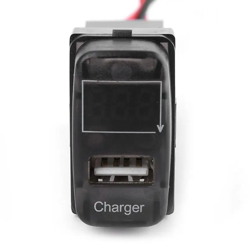 Mitsubishi USB Автомобильные зарядные устройства умелое производство Превосходное качество с синий светодиодный вольтметр 2.1A USB зарядное устройство разъем