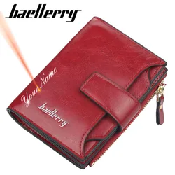 2022 New Customized Women Wallets Name Engraving High Quality  Short Card Holder Female Purse Coin Holder Wallets For Girl