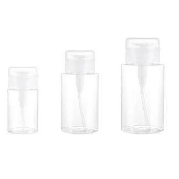 

100Ml/150Ml/200Ml Transparent Empty Pump Dispenser, Makeup Travel Press Pumping Dispenser Refillable Bottles, 3Pcs/Set
