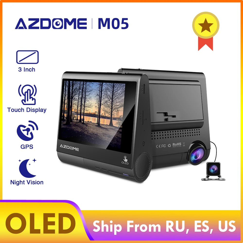 AZDOME M05 oled-экран Dash Cam 3 ”1080P FHD Автомобильная камера с gps водителем Оповещение об усталости ночного видения приборная панель камера парковочна... AZDOME M05 oled-экран Dash Cam 3 ”1080P FHD Автомобильная камера с gps водителем Оповещение об усталости ночного видения приборная панель камера парковочна...