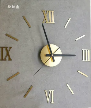 

Simple Modern Wall Clock Sticker Art DIY Large Roman Numerals Wall Clock 3d Mirror Round Zegary Na Sciane Watch Wall DE50WC