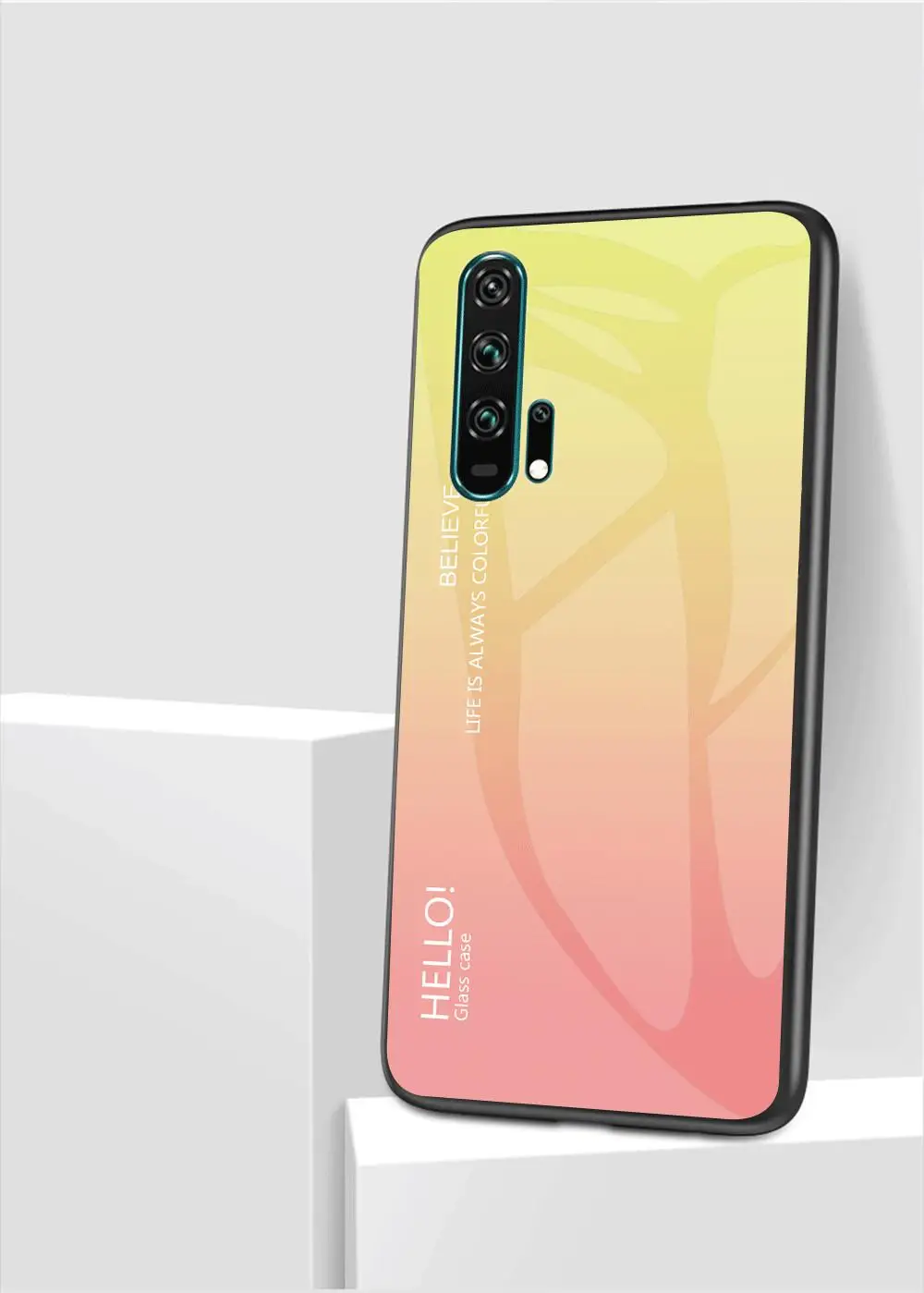 Градиент Стекло Крышка для huawei Honor 20 20i 10i 10 9 8 Lite Защитный чехол для Honor 9X 8X 8A 8C 8S 7A 7C Y9 Y7 Y6 мягкие границы