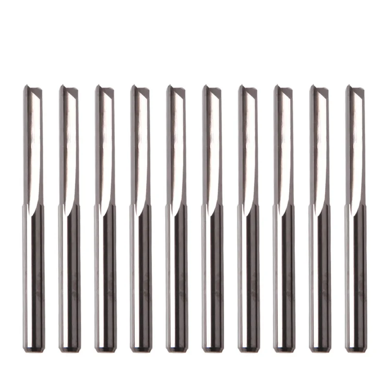 

10pcs Milling Cutters 1/8" End Mill CNC Milling Cutter Cutting Tools Double Straight Flutes