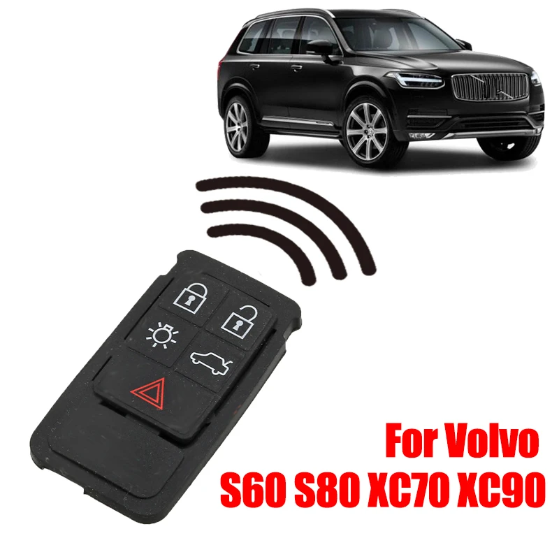 5 Buttons Remote Key Pad Rubber Mat FOB Silicone Case For Volvo S60 S80 XC70 XC90 Replacement Parts Auto Accessories | Автомобили и