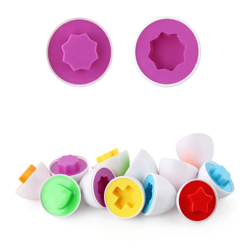 6PCS Montessori Learning Education Math Toys Smart Eggs 3D Puzzle Game For Children Popular Toys Jigsaw Mixed Shape Tools 4
