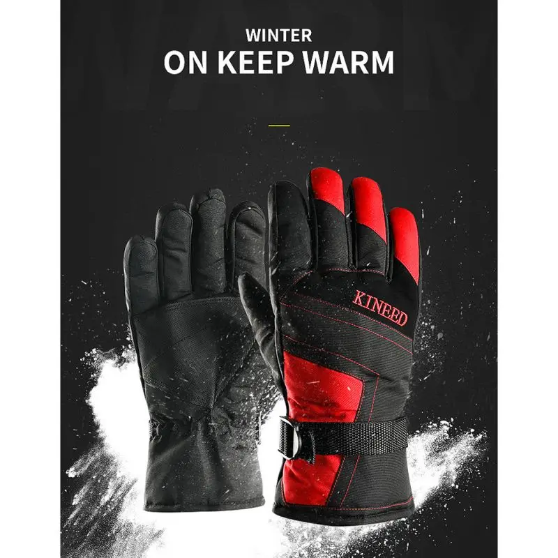 Мужские толстые водонепроницаемые перчатки, морозостойкие уличные спортивные перчатки для катания на лыжах, зимние варежки