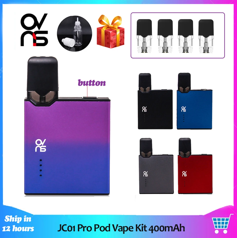 

New OVNS JC01 Pro Pod Kit 400mAh Starter Kit 1ML Refillable Cartridge Pod with 3 voltage adjustment Preheating Vape Kit vs JC01