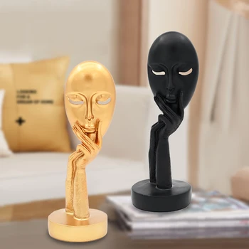 

Nordic Abstract Thinker Thinking Lady Mask Face Statue Character Sculpture Art Crafts Home Office Decoration
