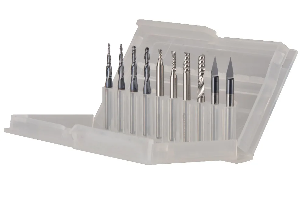 CNC Solid Carbide engraving bits milling cutter woodwork set 3.175mm 6.35mm 6mm shank router bits for carving wood tools