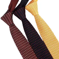 5.5cm Heart Knitted Embroidery Slim Breathable Necktie Winter Classical Skinny Party Ties Wedding Business Banquet Narrow Tie