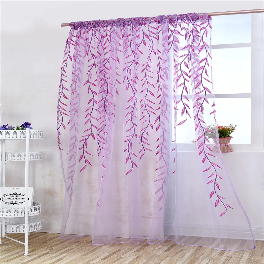 Hot Sale Willow Modern Tulle Curtains for Living Room Bedroom Voile Window Drapes Dropship | Дом и сад