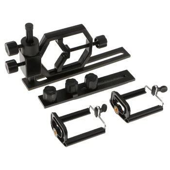 

Telescope Adapter for Phone Mount Binoculars Bracket + 2x Camera Holder Clip with Adjustable Locking Knob
