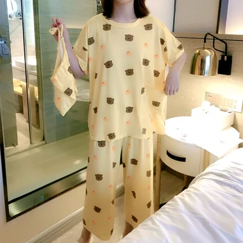 

2020 Spring Loose Comfortable Pajamas For Women Summer New Fashionable Pyjama Sets For Girl Cotton Made Good Quality Home Suits